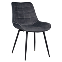 Lot de 2 chaises en velours LOUISE grises