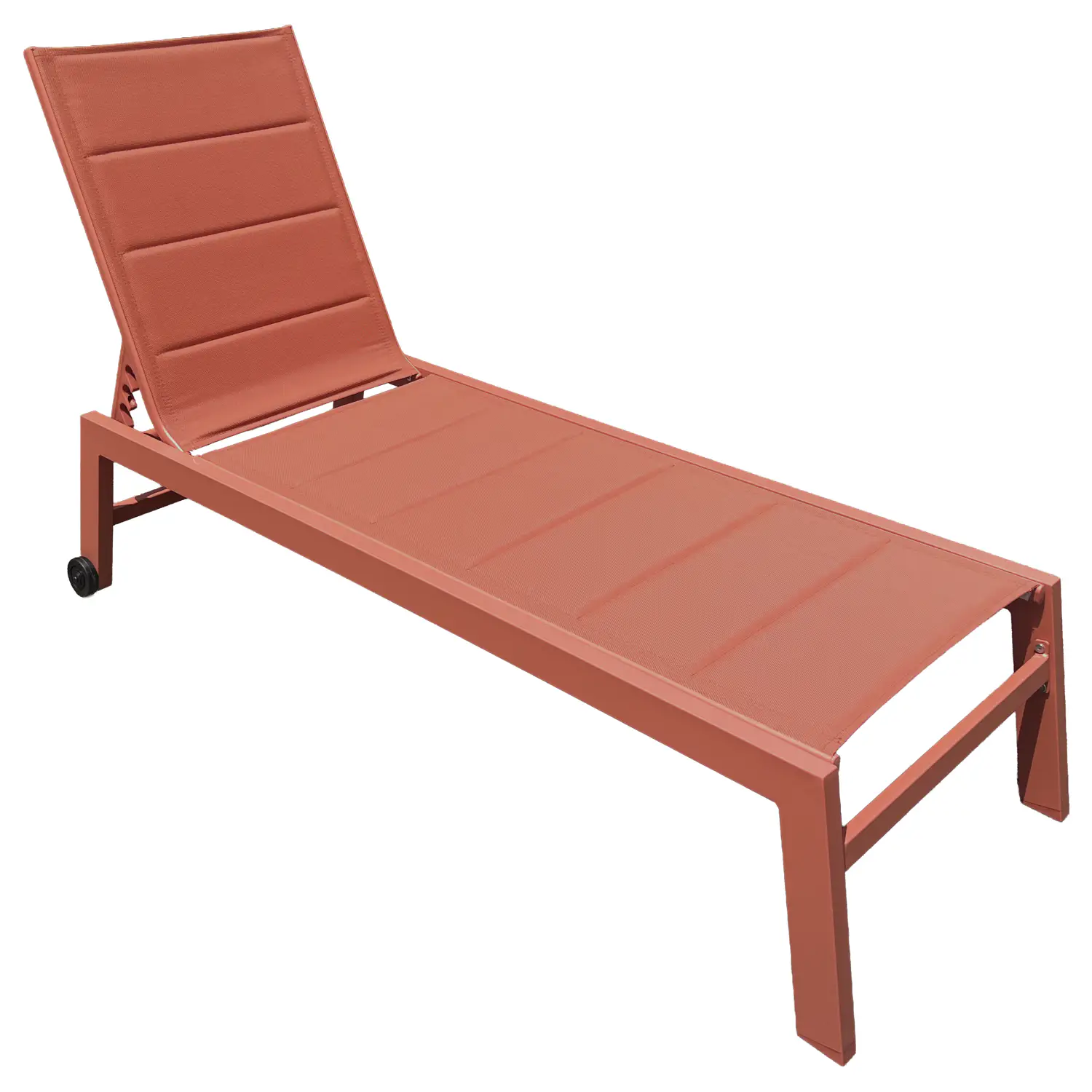 Bain de soleil en textilène terracotta - aluminium terracotta