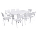 Salon de jardin VENEZIA extensible 90/180 en aluminium blanc - 8 places