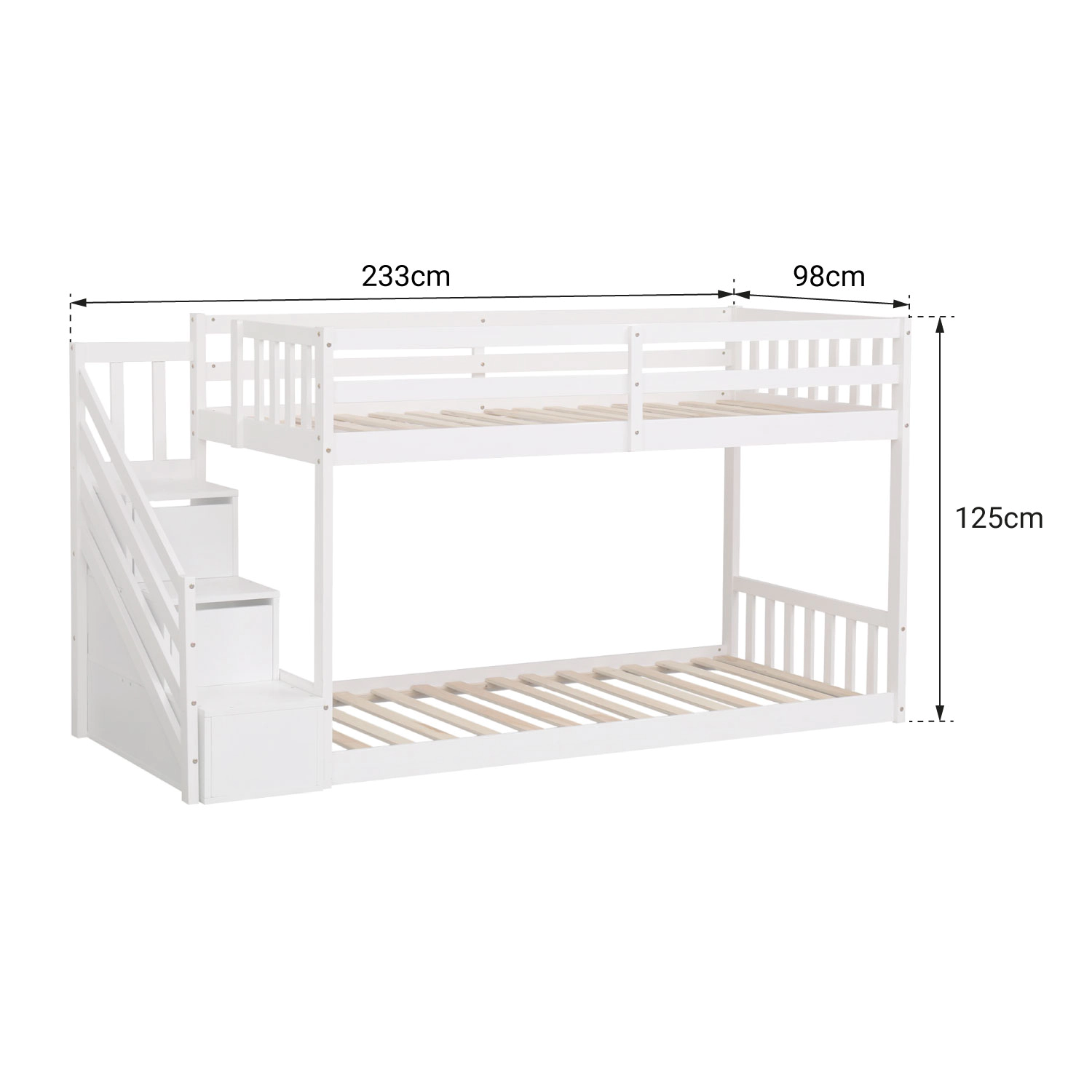 Etagenbett für Kinder 190x90cm weiß CELESTINE