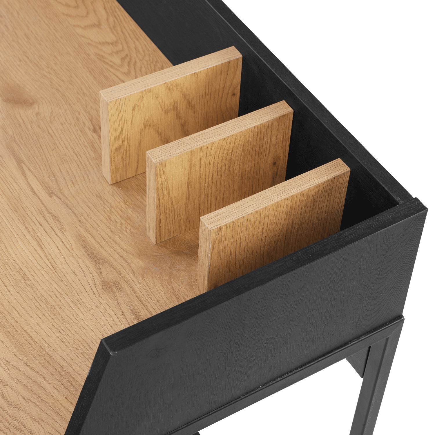 Houten en zwart bureau CHARLES