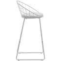 Lot de 2 tabourets de bar 75cm en métal blanc et coussin blanc ALEX