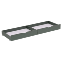 Lot de 2 tiroirs de rangement verts pour lit