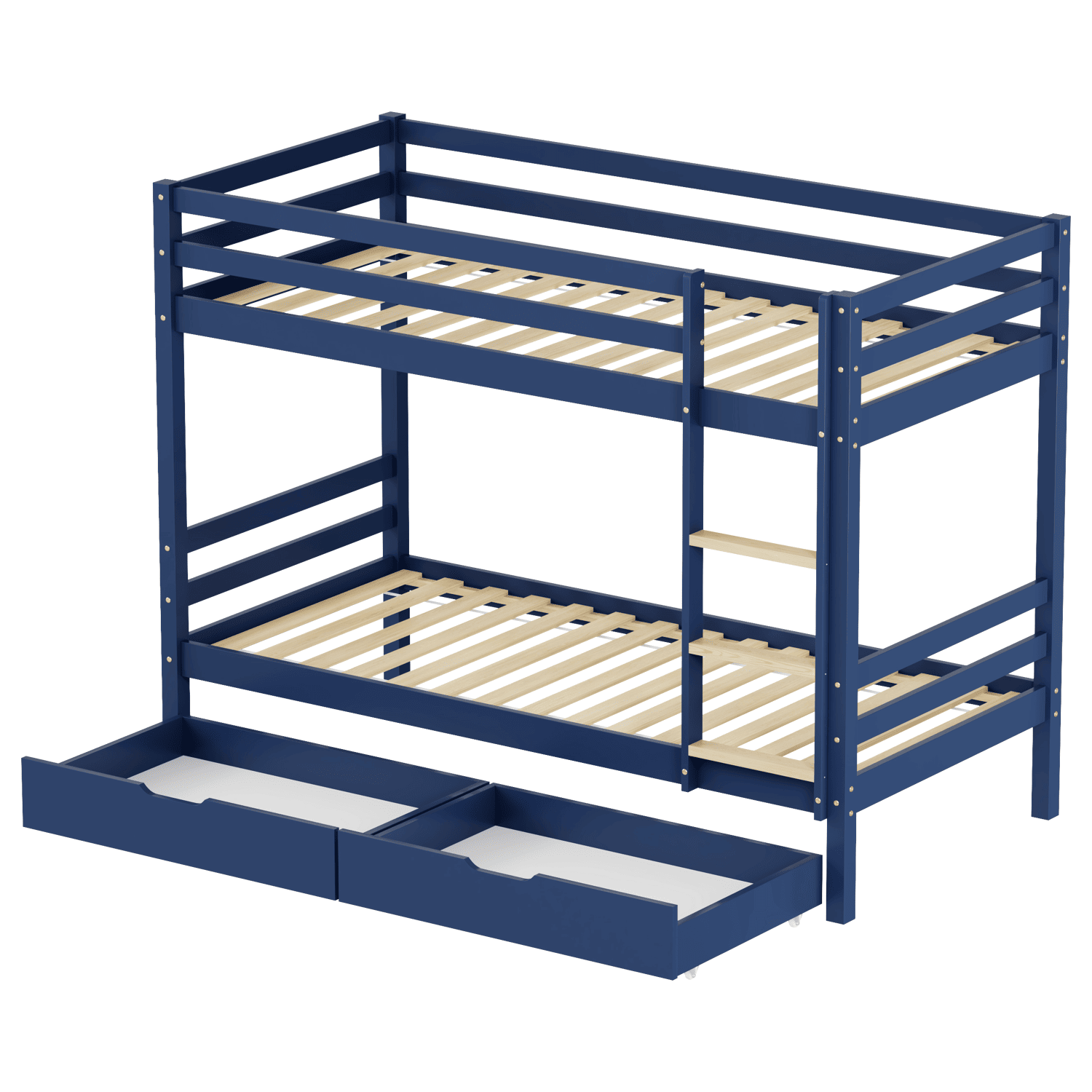 Kinderstapelbed 190x90cm donkerblauw met laden