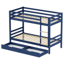 Kinderstapelbed 190x90cm donkerblauw met laden