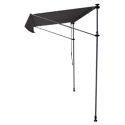 Store banne pour balcon CHENE 2 × 1,2m - Toile anthracite et structure grise