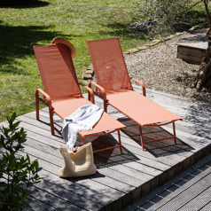 Lot de 2 bains de soleil...