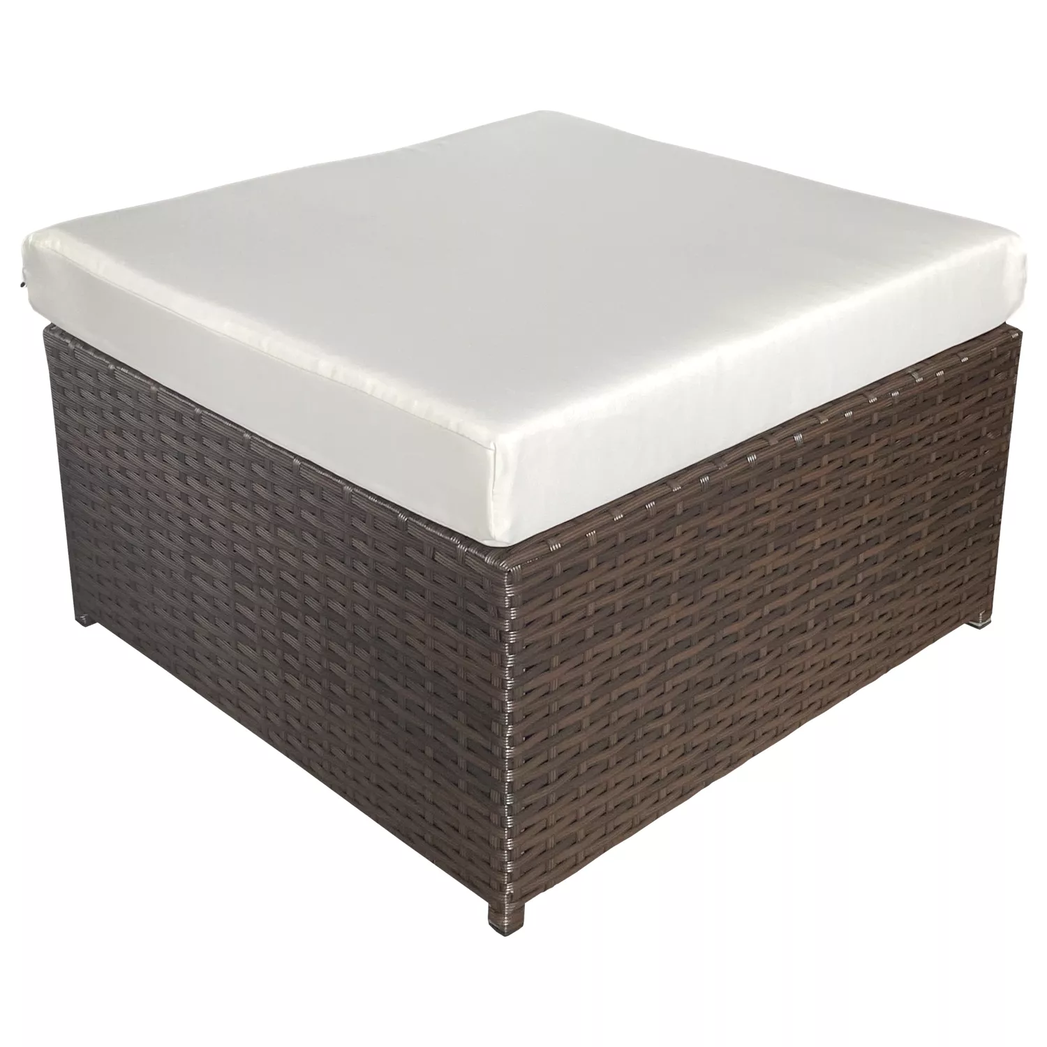 Gartenmöbel BONIFACIO aus braunem Harzgeflecht 6 Sitzplätze - Elfenbeinfarbenes Kissen