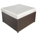Gartenmöbel BONIFACIO aus braunem Harzgeflecht 6 Sitzplätze - Elfenbeinfarbenes Kissen