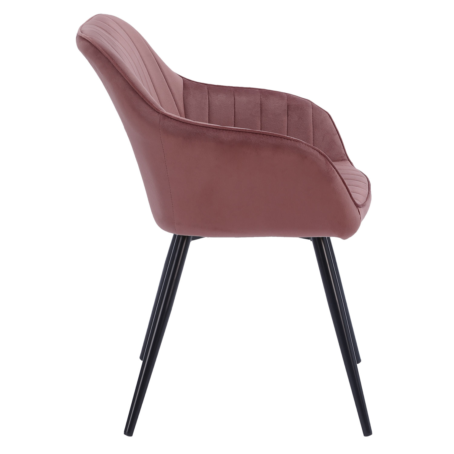 Chaise en velours BERTILLE rose