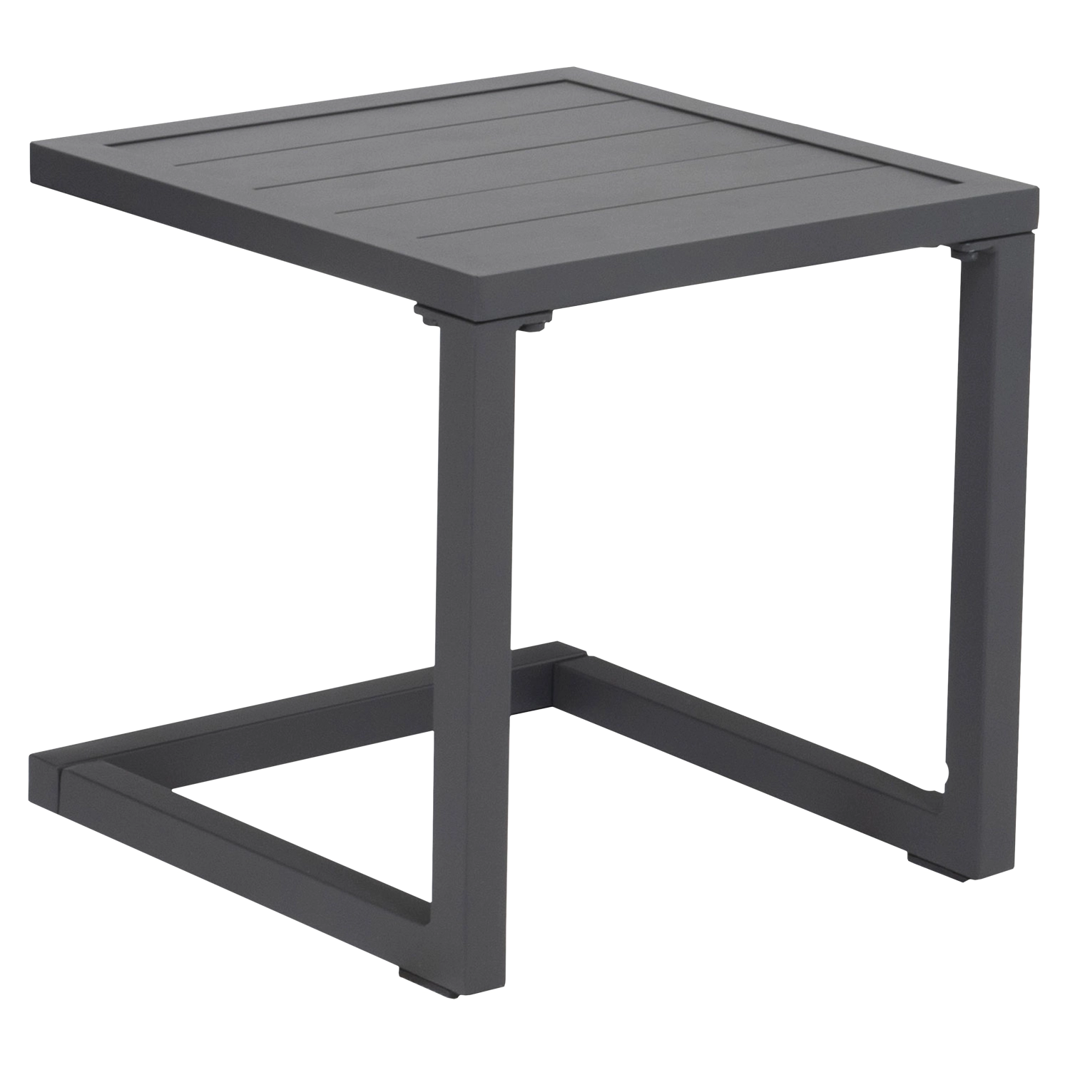 Set van 2 BARBADOS ligstoelen en bijzettafel van zwart textilene - aluminium antracietgrijs