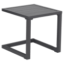 Set van 2 BARBADOS ligstoelen en bijzettafel van zwart textilene - aluminium antracietgrijs