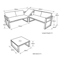 Conjunto de jardín ajustable IBIZA tela gris 4 plazas - aluminio antracita