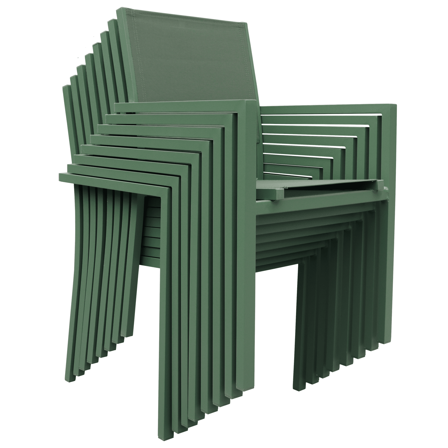 VENEZIA uitschuifbare tuinset 90/180 in saliegroen textilene 8-zits - saliegroen aluminium
