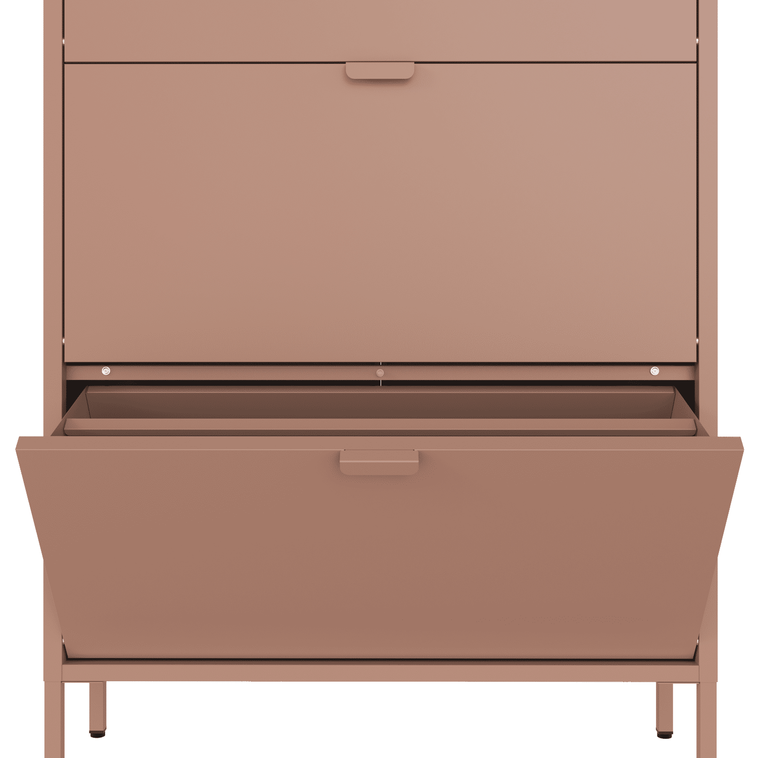 Mueble zapatero MARION 3 puertas metal rosa viejo