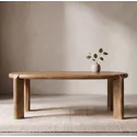 Mesa de centro em madeira maciça de manga tingida escura 120cm