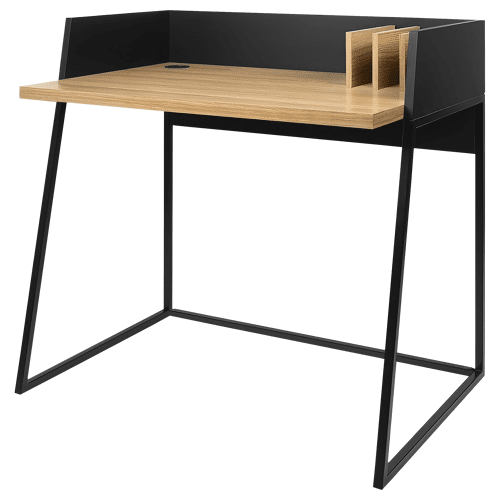 Houten en zwart bureau CHARLES