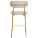 Lot de 2 tabourets de bar beige et métal effet bois clair SIMON