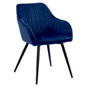 Cadeira de veludo azul BERTILLE