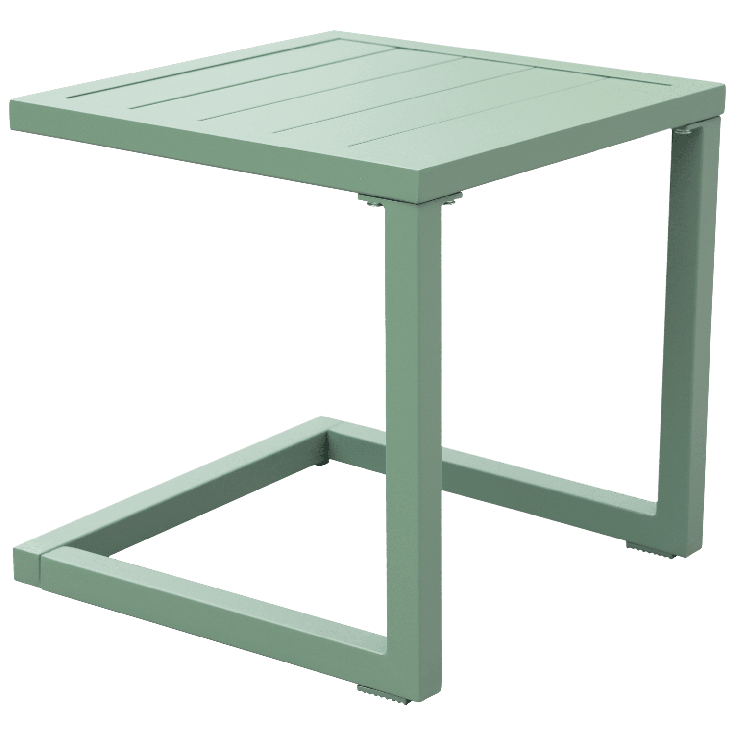 Conjunto de tumbona y mesa auxiliar BARBADOS de textilene verde salvia - aluminio verde salvia