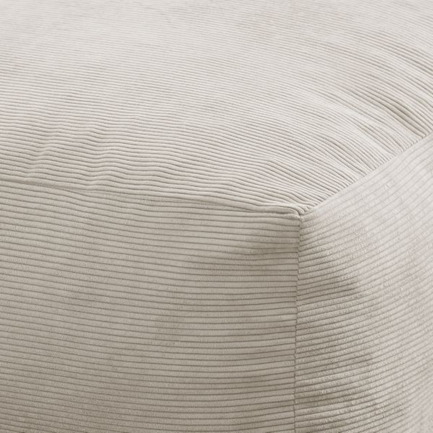 Puff cuadrado de pana beige 50x50cm Desert