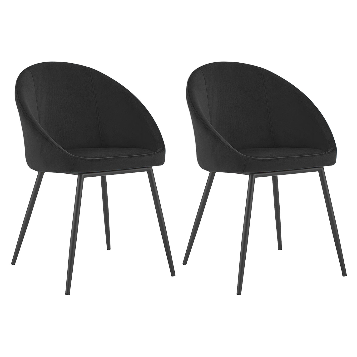 Conjunto de 2 cadeiras de veludo preto DIANE vintage