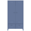 Armoire en métal 2 portes avec penderie bleu gris