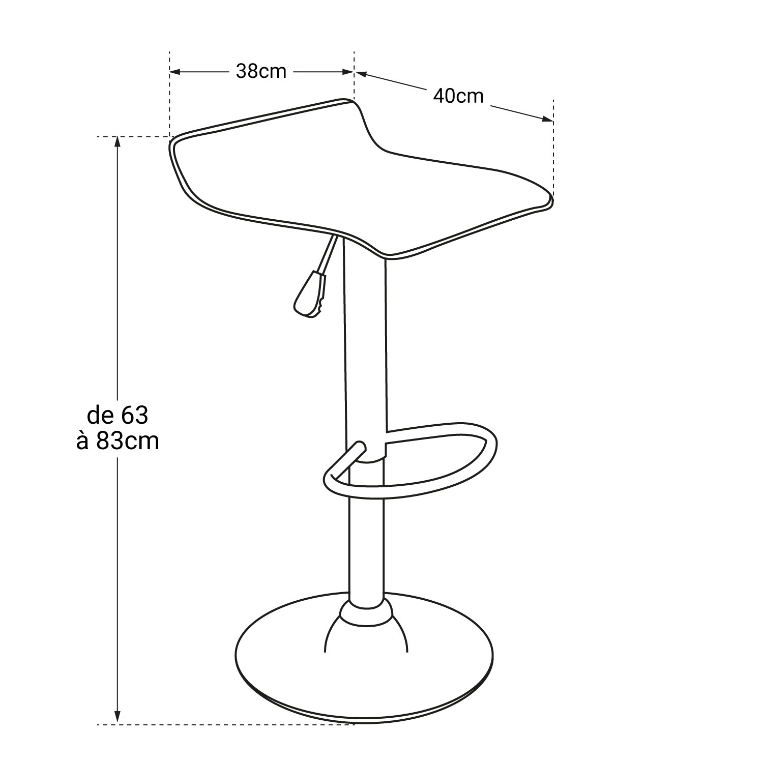 Lot de 2 tabourets de bar noir EDDY