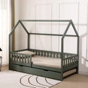 Letto a scomparsa per bambini 190x90cm verde MARCEAU