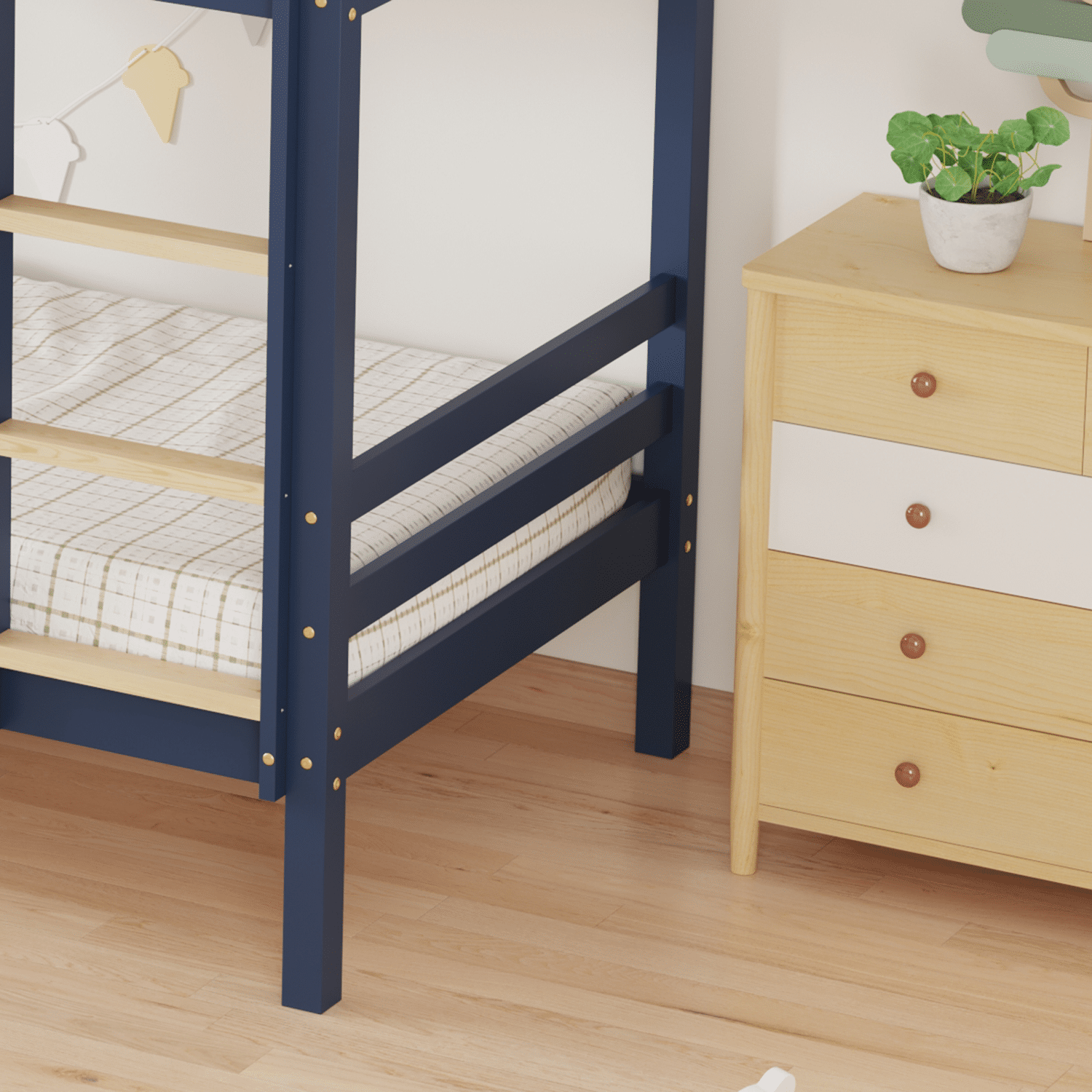 Kinderstapelbed 190x90cm donkerblauw AMBER