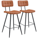 Lot de 2 tabourets de bar en simili cognac FERNAND