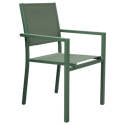 Conjunto de muebles de jardín de teca JAVA con sillas de aluminio verde salvia - 8 plazas