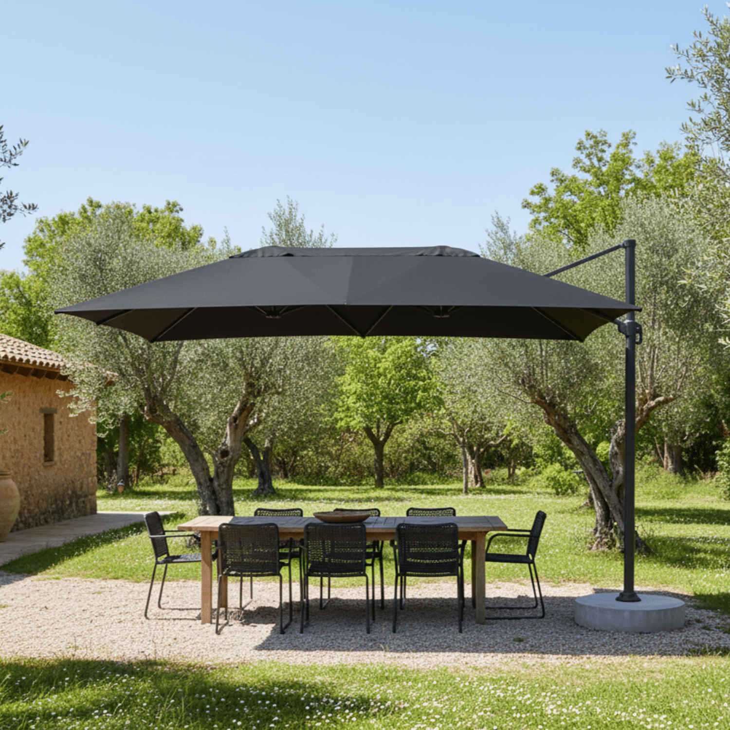 Dubbele parasol 2x4m LINAI grijs