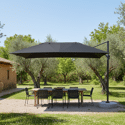 Dubbele parasol 2x4m LINAI grijs