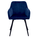 Lot de 2 chaises en velours BERTILLE bleues