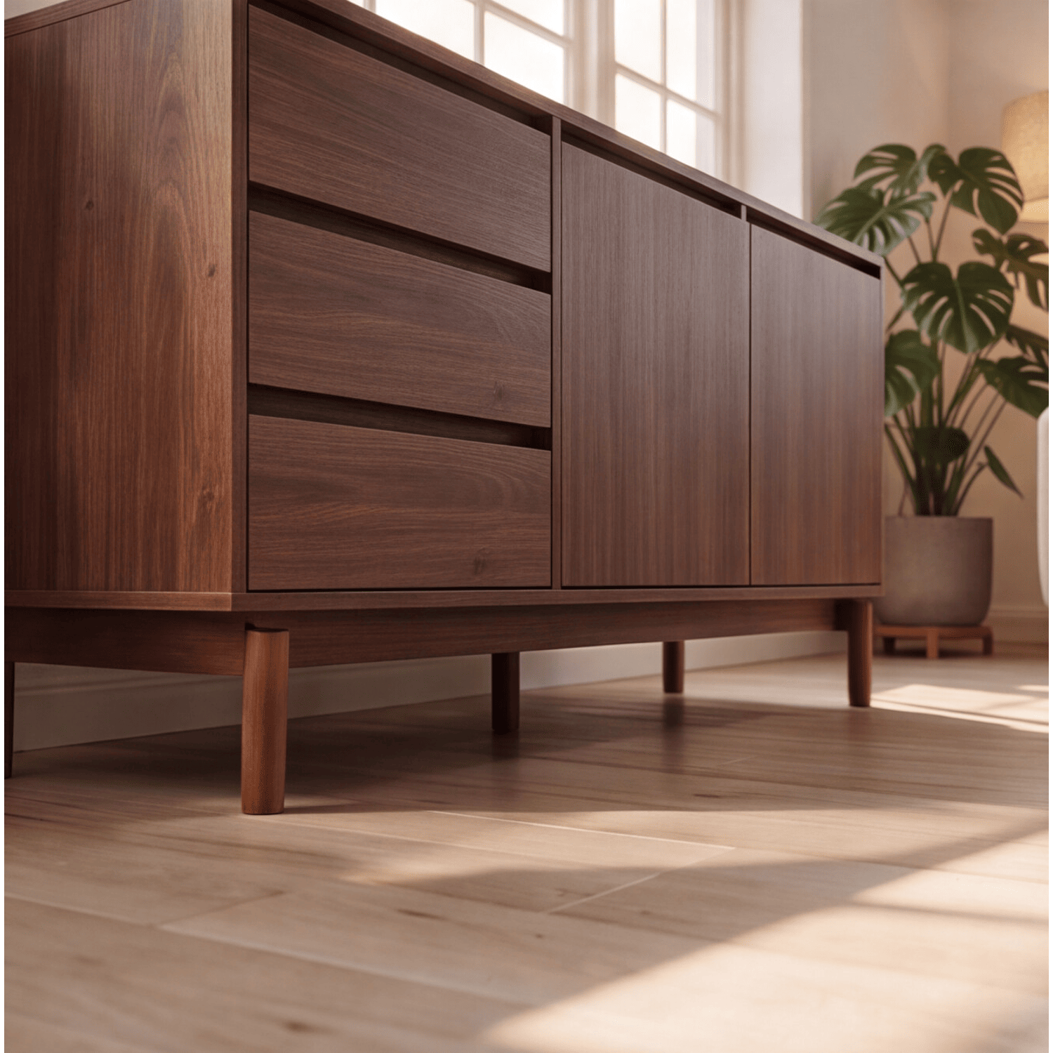 Buffet en bois foncé 160cm