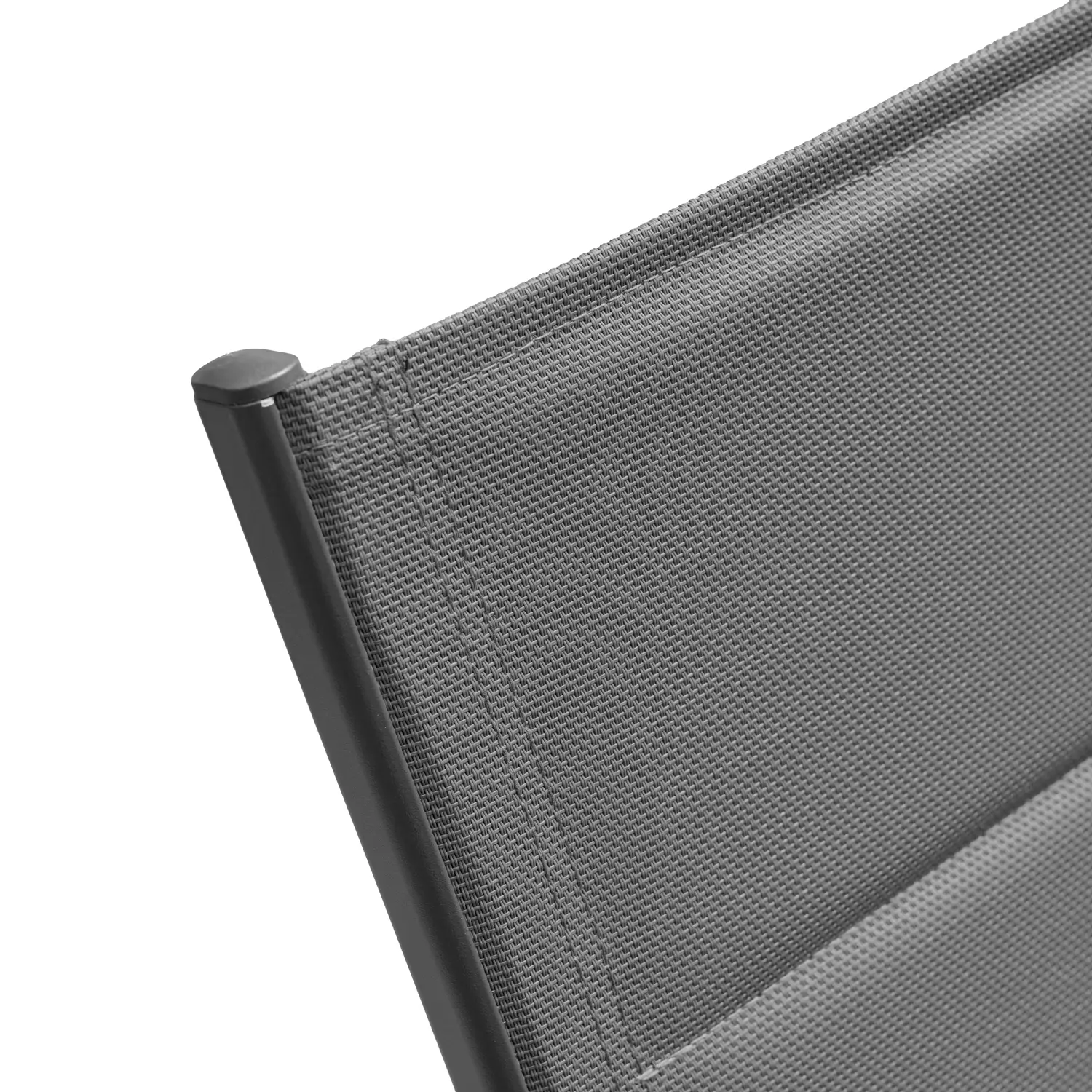 Set bain de soleil et table d'appoint en textilène gris - aluminium gris anthracite