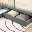 Lot de 2 tiroirs de rangement verts pour lit