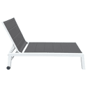 Bain de soleil en textilène gris - aluminium blanc