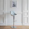 Tabouret de bar gris et blanc JASPER