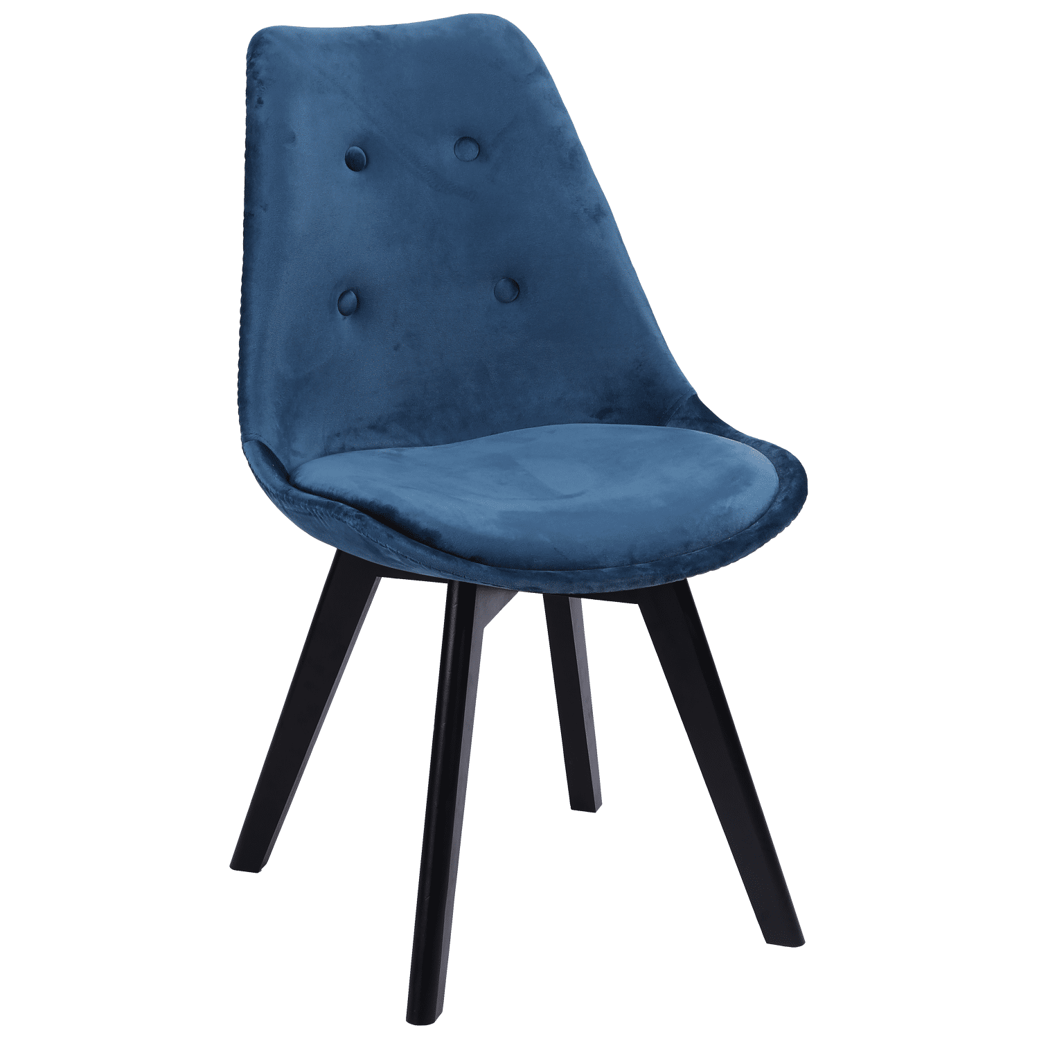 Set van 2 blauwe NORA fluwelen stoelen met kussen