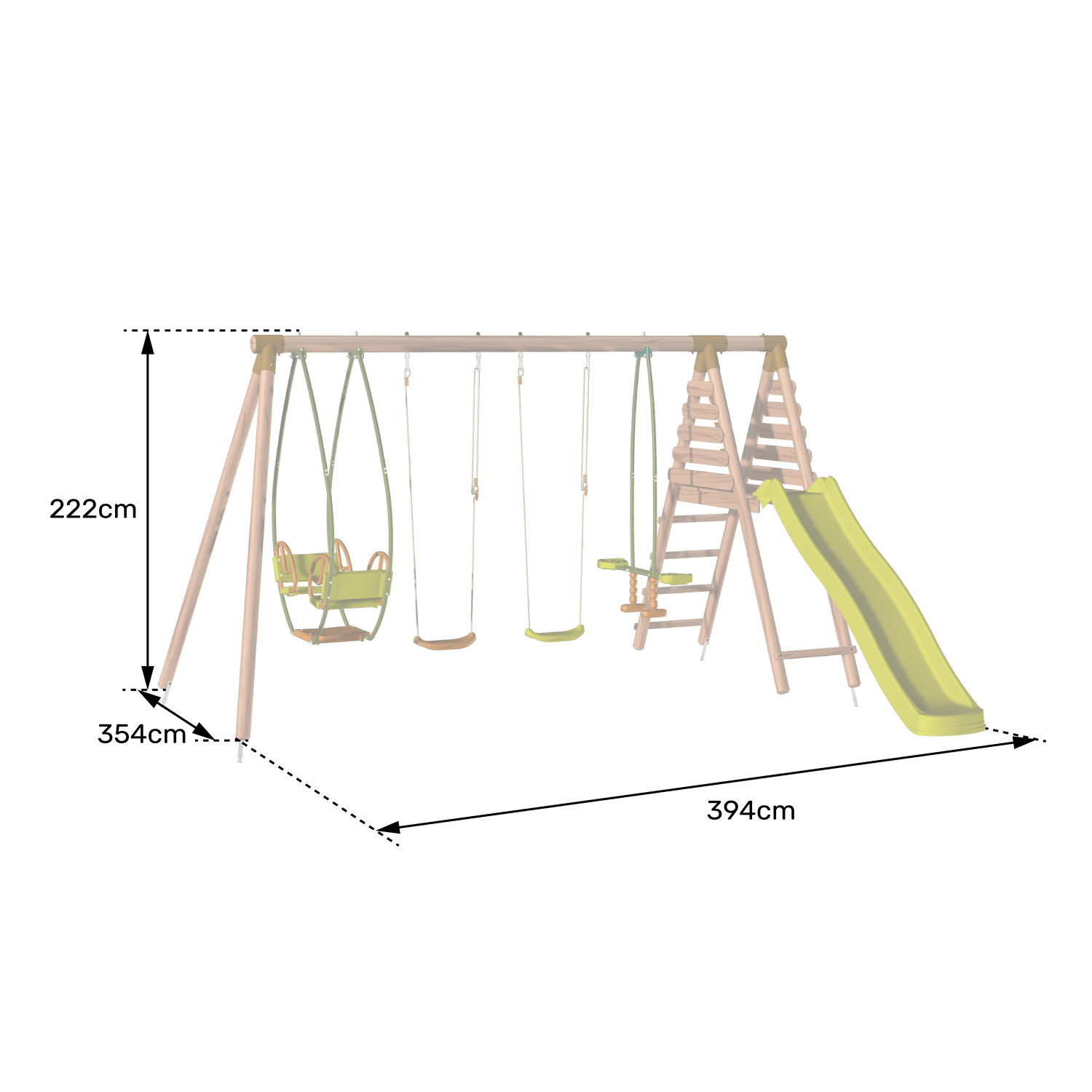 Soulet - Station en bois avec portique 4 agrès et toboggan JACINTHE