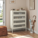 Mueble zapatero EMMA 4 puertas metal blanco