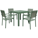 VENEZIA uitschuifbare tuinset 90/180 in saliegroen textilene 8-zits - saliegroen aluminium