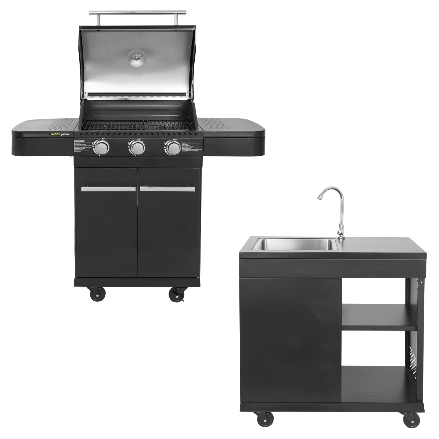 Cook'in Garden - Cozinha Modular exterior FYRA - 3 queimadores