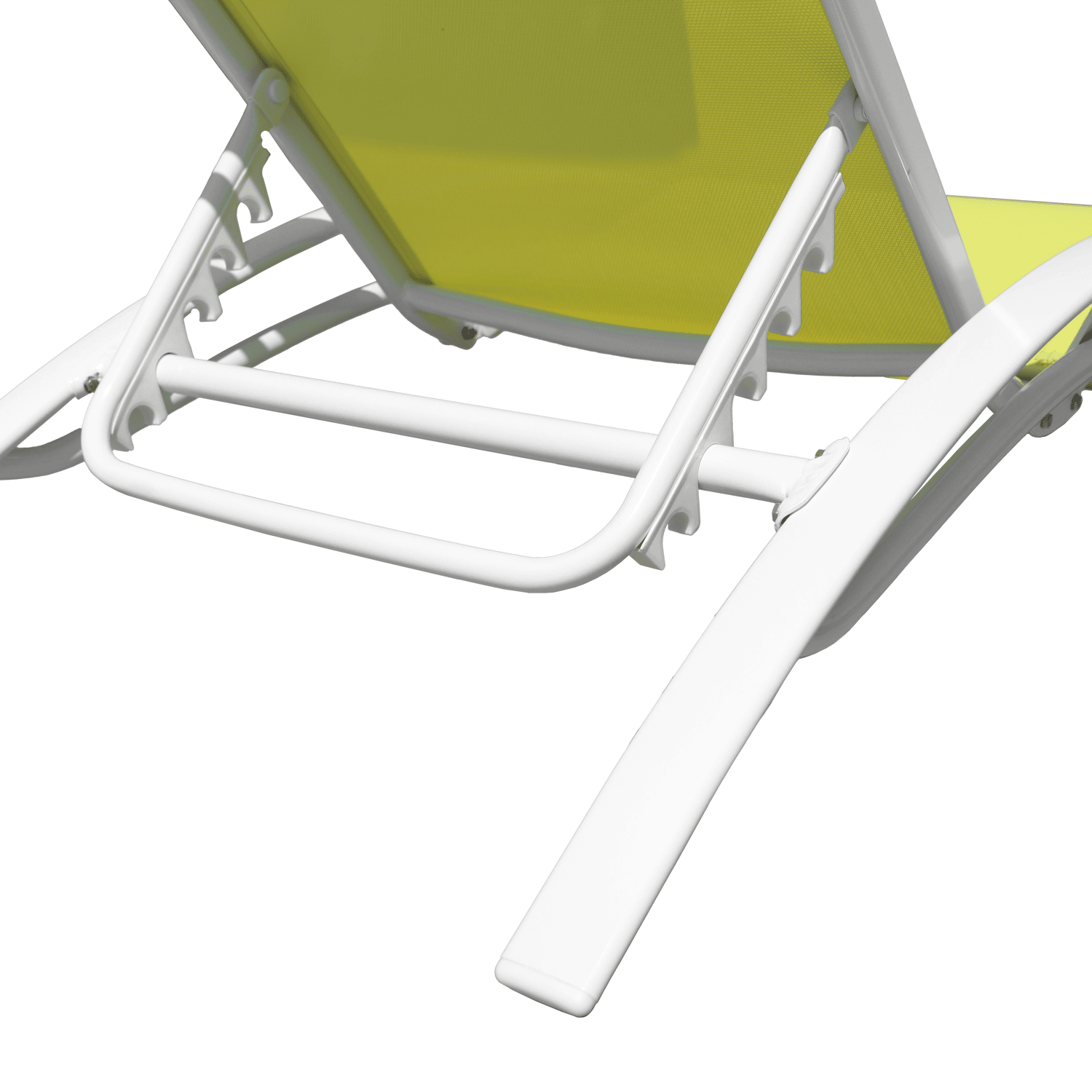 Lot de 2 transats en textilène vert - aluminium blanc