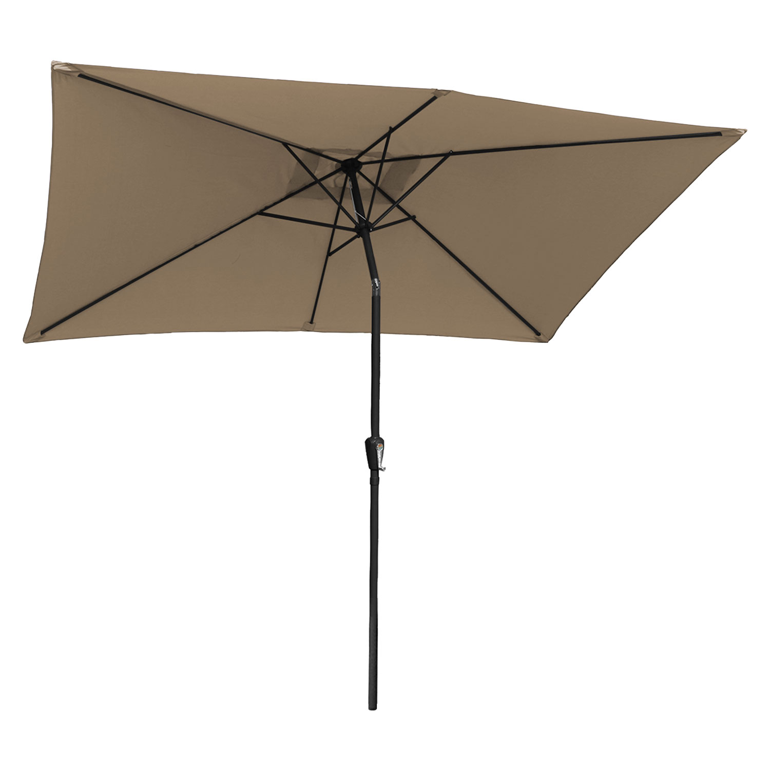 HAPUNA rechthoekige rechte paraplu 2x3m taupe