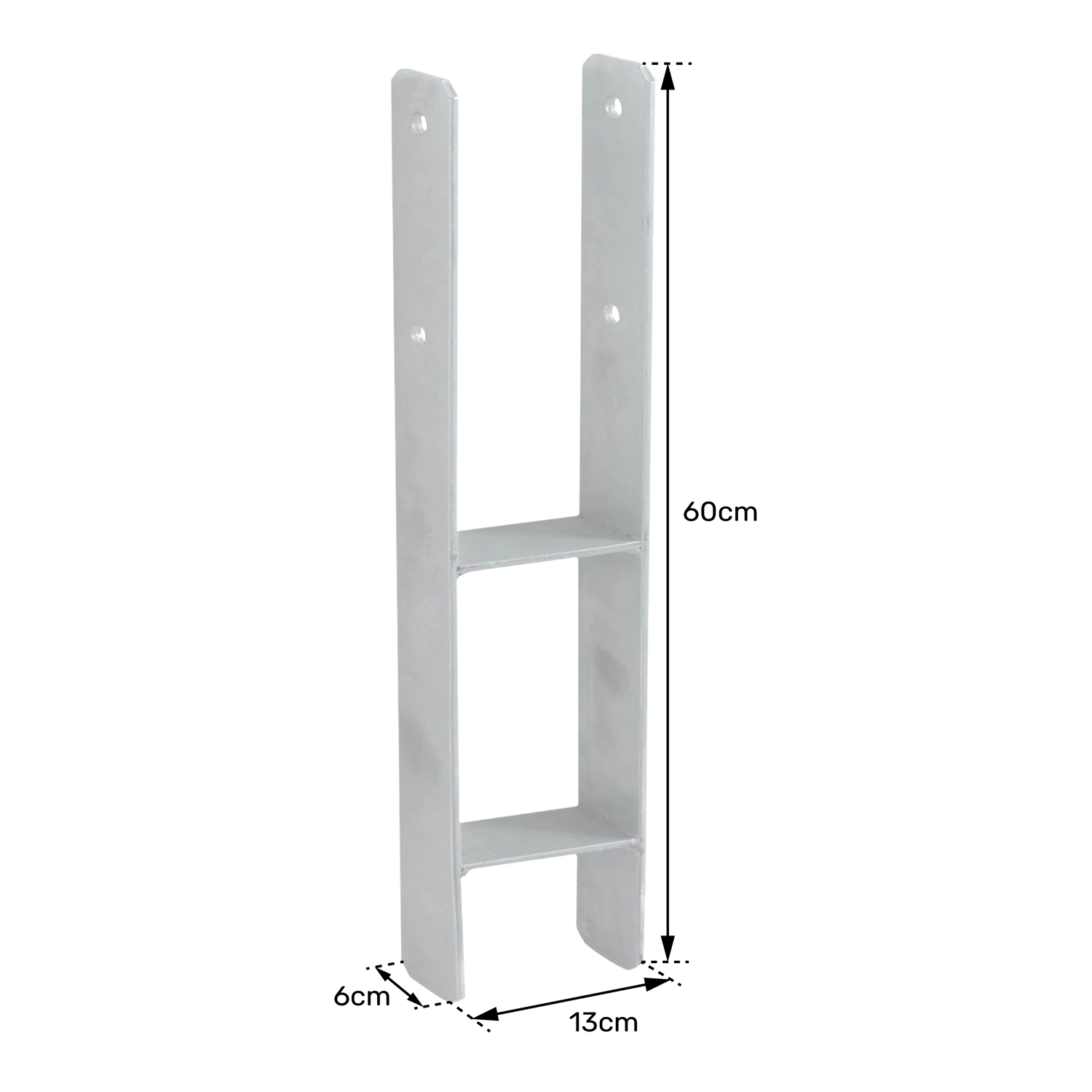 CERLAND - Support à sceller H avec vis pour poteau 120x120mm