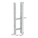 CERLAND - Support à sceller H avec vis pour poteau 120x120mm