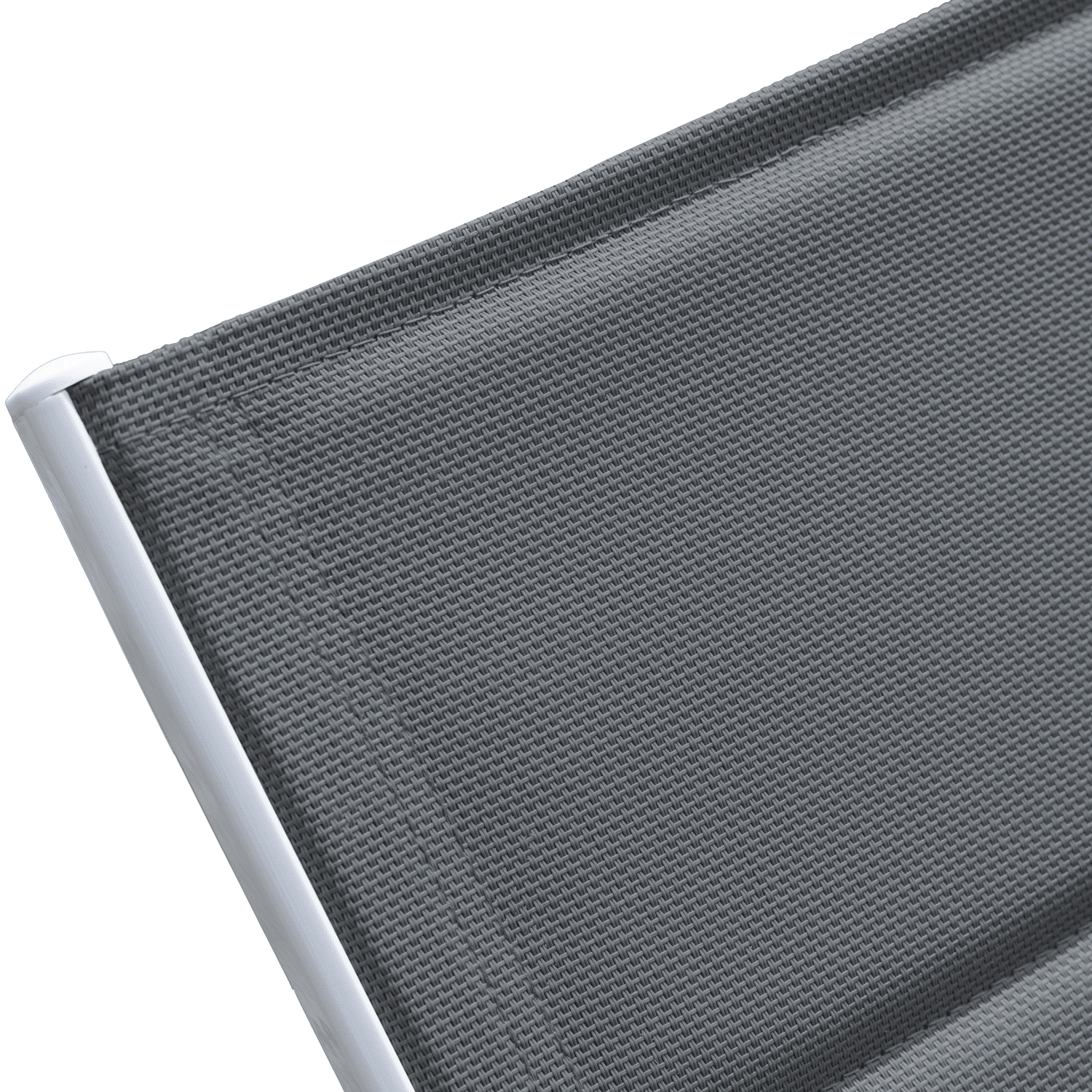 Bain de soleil en textilène gris - aluminium blanc